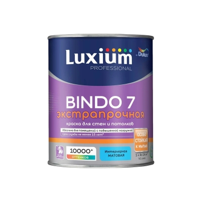 Краска для стен и потолков Luxium Professional Bindo 7 белая (1 л)