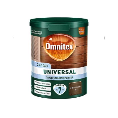 Пропитка для древесины декоративно-защитная Omnitex Universal 2-в-1 индонезийский тик (0.9 л)