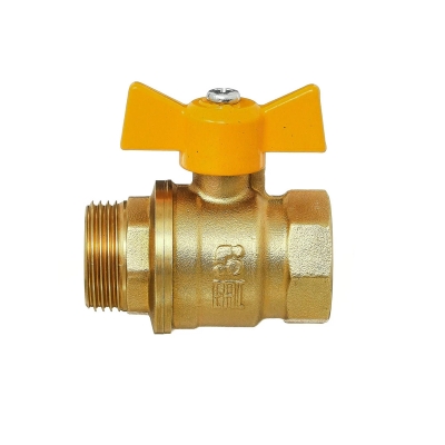 Кран газовый шаровой 3/4" в/н резьба БАЗ рукоятка бабочка