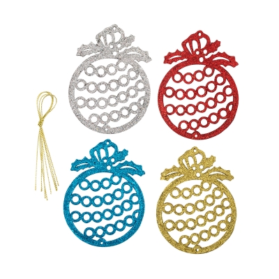 Украшение декор. новогоднее 7.5х9.5 см, цвет микс Волшебная страна «Шары» 007600 (4 шт)