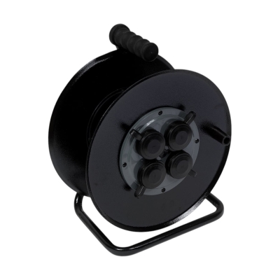 Катушка для удлинителя металл. УХз-16-4-хх-КМ УХЛ2 (4 розетки, с/з, с защит. крышкой)