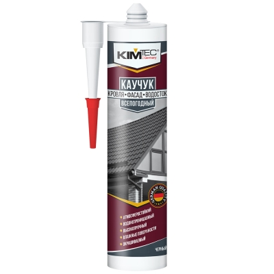 Герметик кровельный каучуковый кровля, фасад, водосток Kim Tec черный (310 мл)