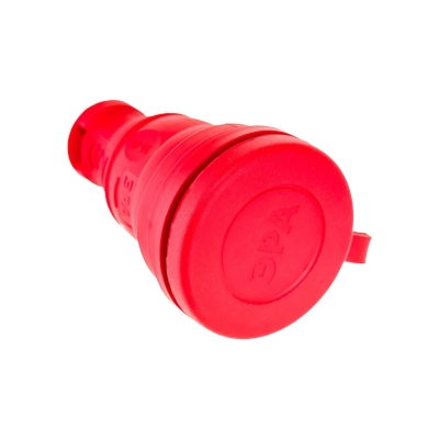 Розетка силовая с крышкой кауч. красн. R8-RED-IP44 (16А, с з/к) ЭРА Б0044548