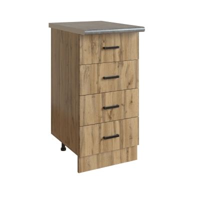 Стол разделочный 400 мм дуб вотан (4 ящика)