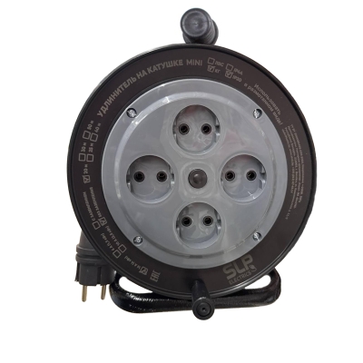 Удлинитель на пласт. катушке  УХ-16-4-20-К мини (4 розетки, КГ 2х2.5, без з/к)