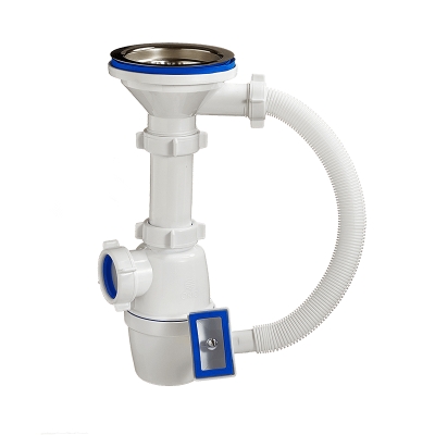 Сифон 1 1/2"х40 мм перелив, нерж.решетка 114 мм (3 1/2") Orio А-4007 УЦЕНКА*