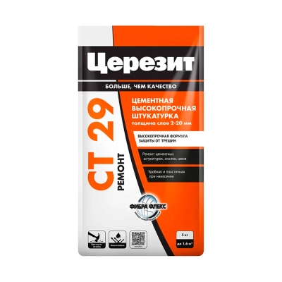 Штукатурка и ремонтная шпаклевка Церезит CT 29 5 кг