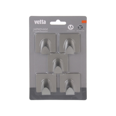 Набор самоклеящихся крючков 2 дизайна VETTA (5 шт)
