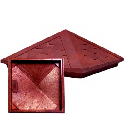 Колпак на столб 160х440х440 мм полимерно-песчаный вишневый УЦЕНКА*