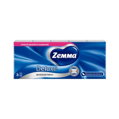 Платочки носовые Zewa/Zemma Делюкс 3 слоя (10 шт.)