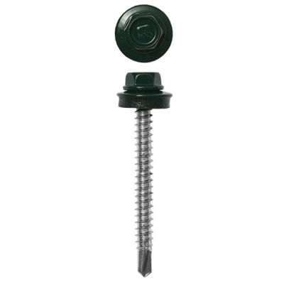 Саморезы кровельные с буром 4.8х51 мм зеленый мох RAL 6005 (180 шт) УЦЕНКА*