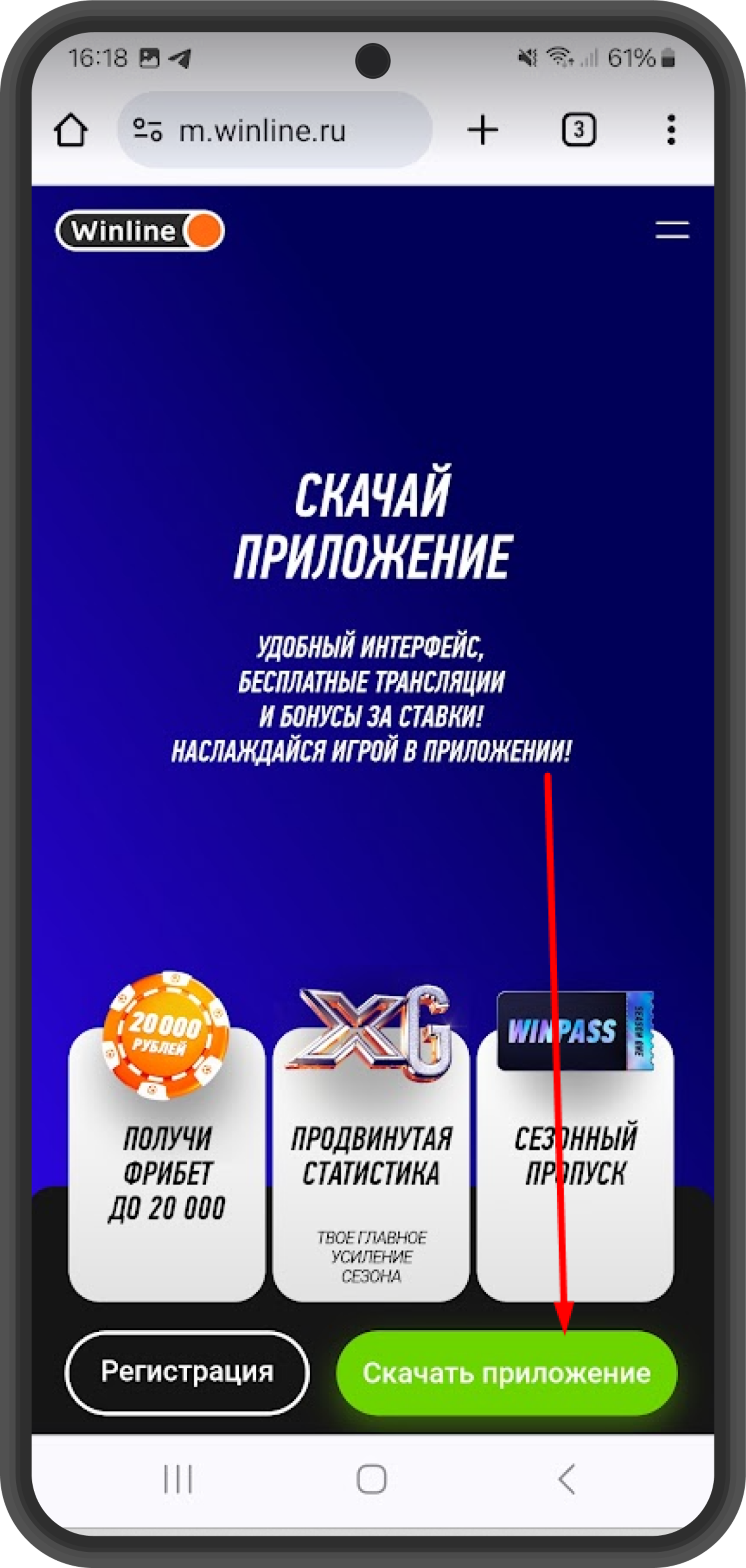 Открываем адаптированный сайт