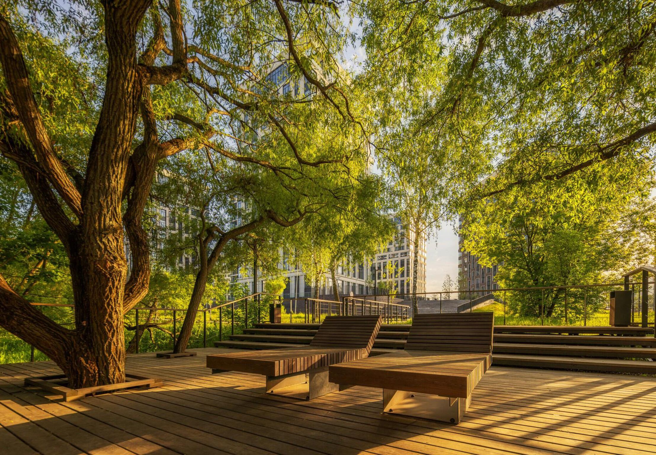 Зоны отдыха вдоль реки