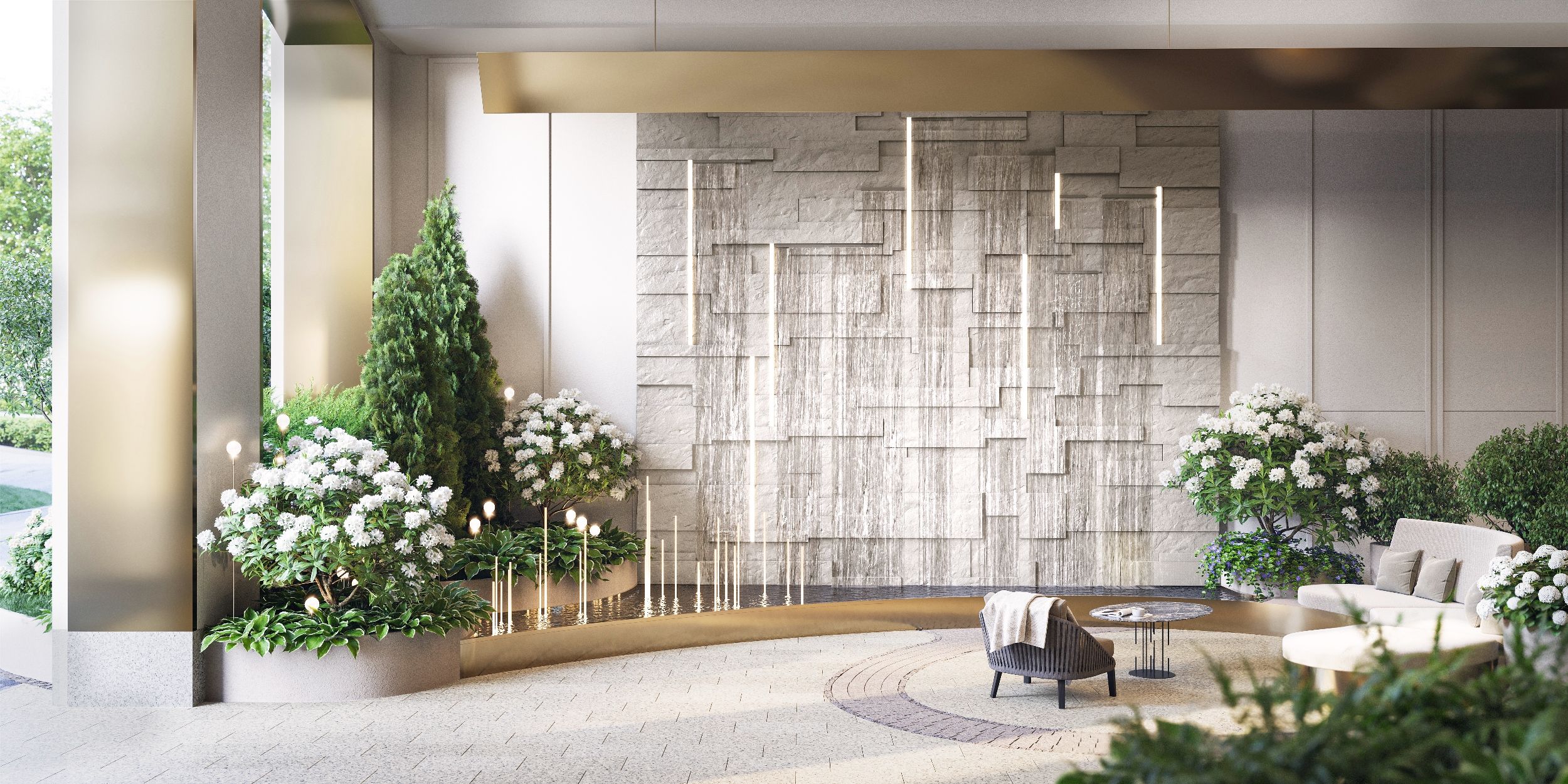 Всепогодный двор с мягкой мебелью