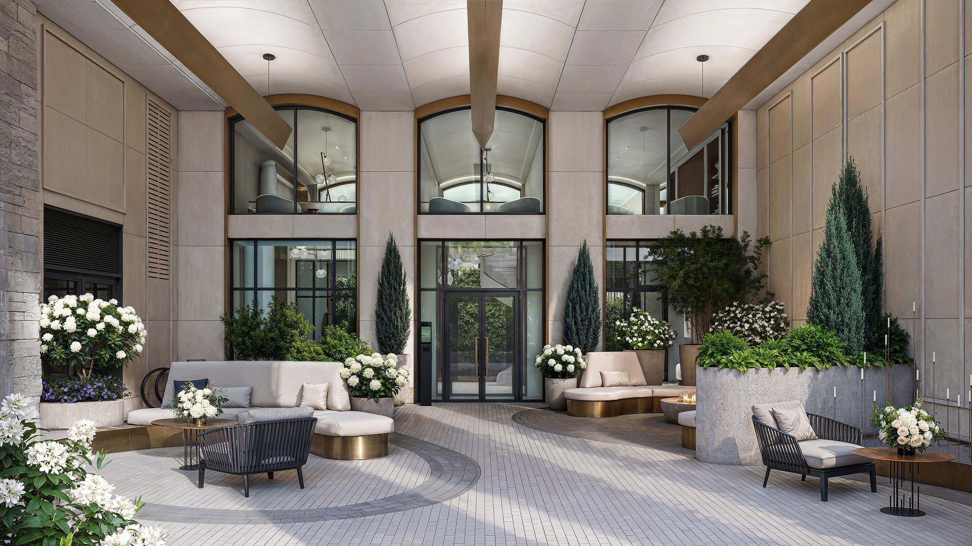 Камерный внутренний двор-сад красив круглый год