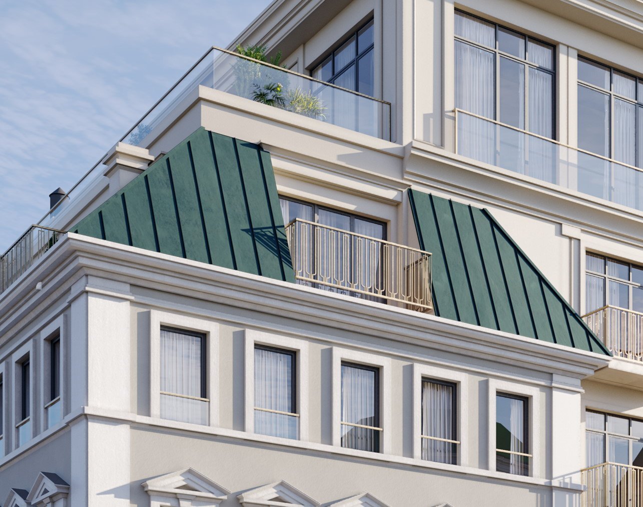 Кровля из патинированной меди