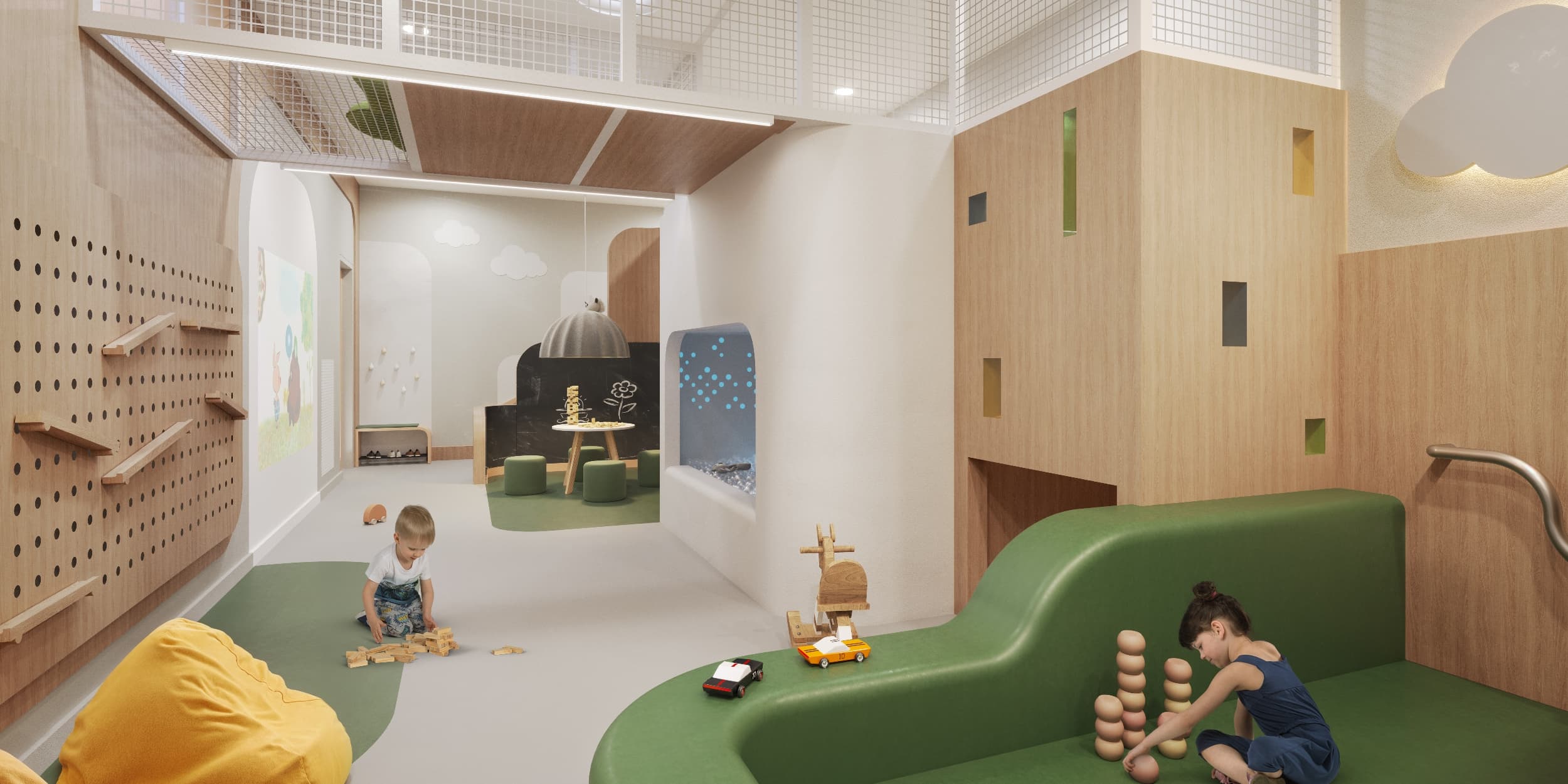 Город с горкой, лабиринтом, сухим бассейном