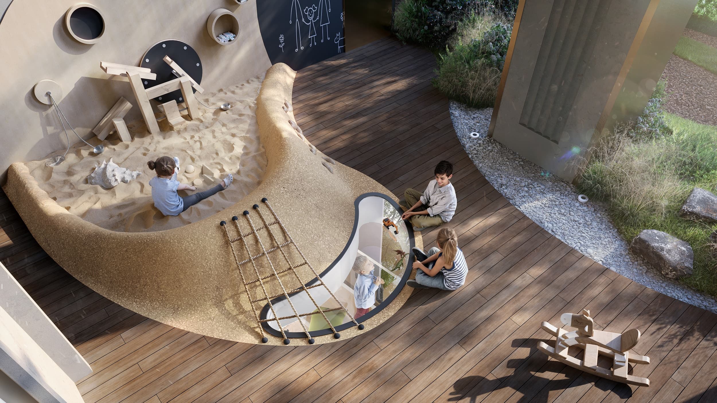 Детская площадка с подземным городом