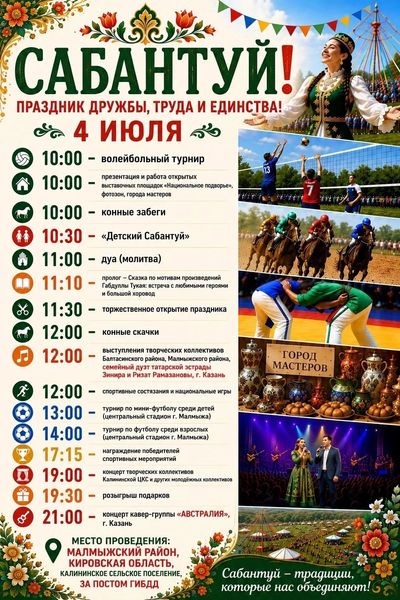 Сабантуй в Малмыже. Фото: Vpolyany.ru | Полянский ежедневник, ВКонтакте