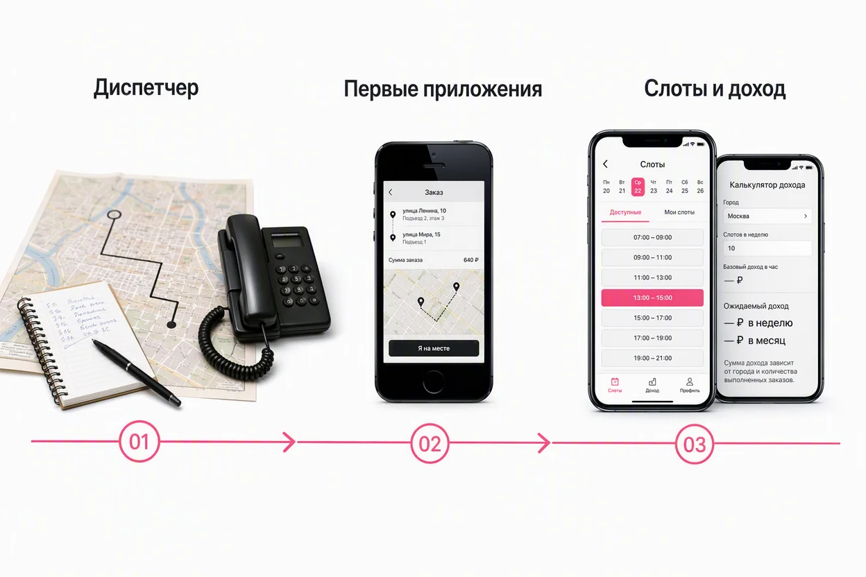 Эволюция сервисов доставки для курьера — от бумажных заявок до приложения в смартфоне