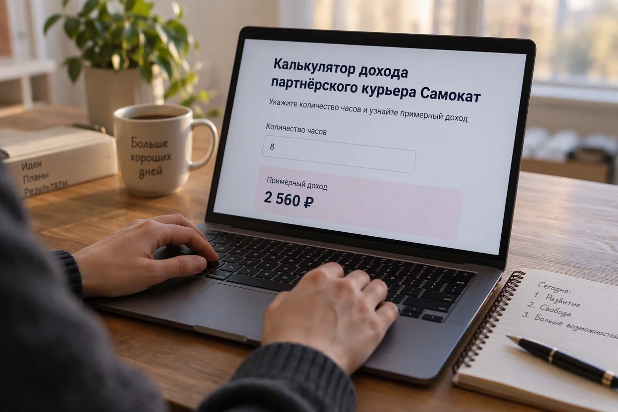 Калькулятор дохода курьера Самокат шаг 2: ввод количества часов доставки в поле формы