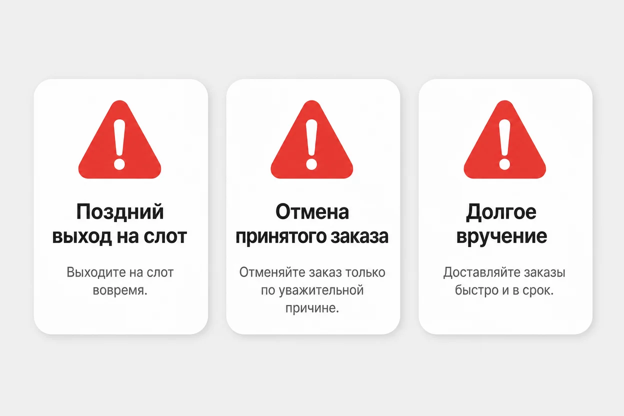 Типичные ошибки курьера, снижающие рейтинг в партнёрской доставке Самокат