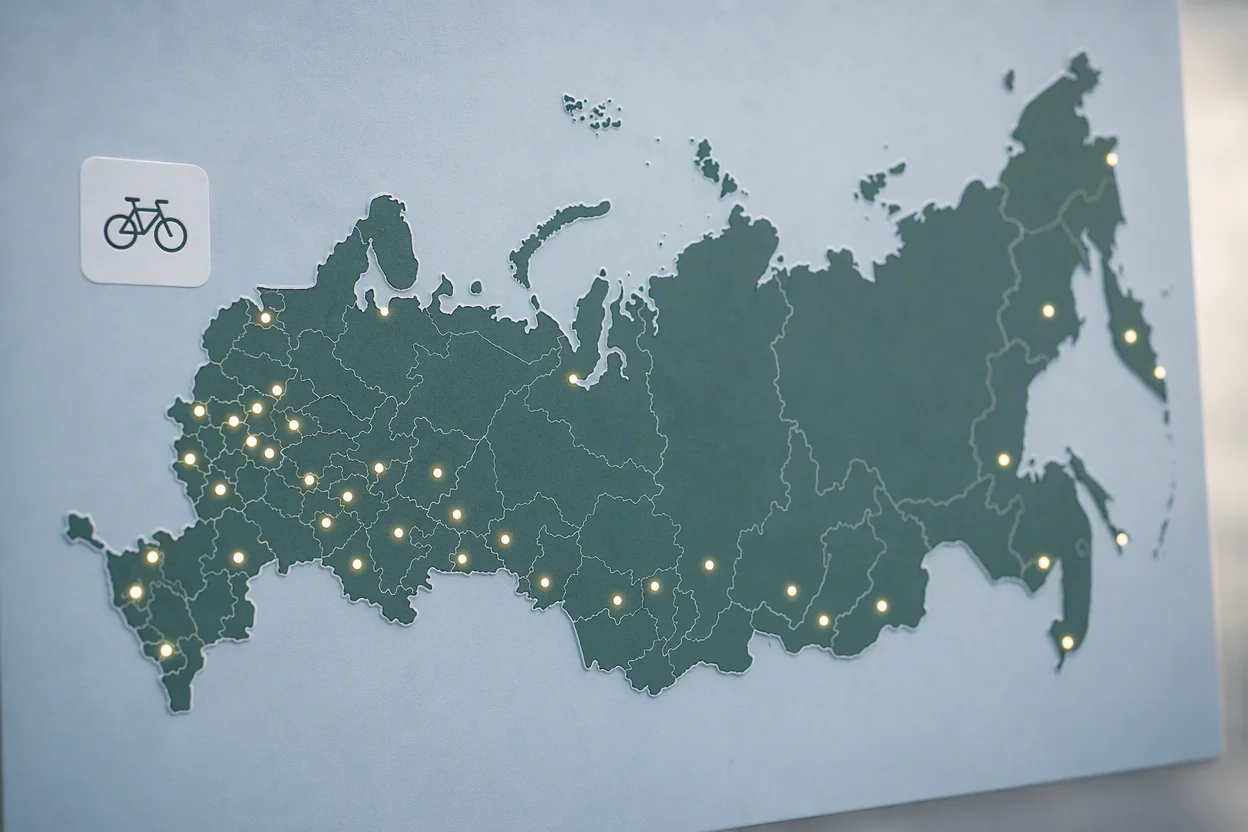 Самокат доставка курьер в городах России — карта с точками присутствия партнёрской доставки