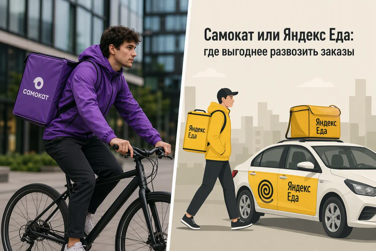 Самокат vs Яндекс Еда — велокурьер против пешей и авто доставки по формату
