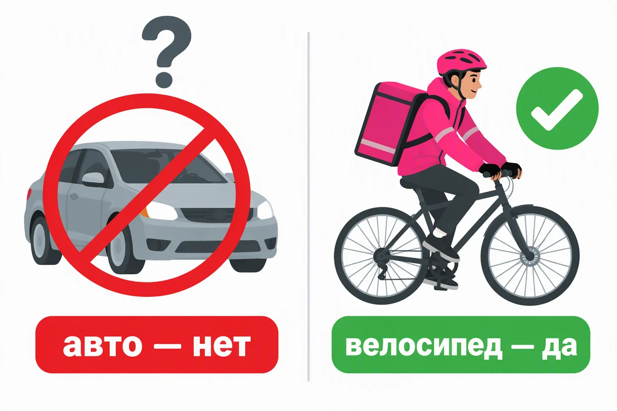 Самокат курьер на авто — сравнение автодоставки и велодоставки в партнёрской программе
