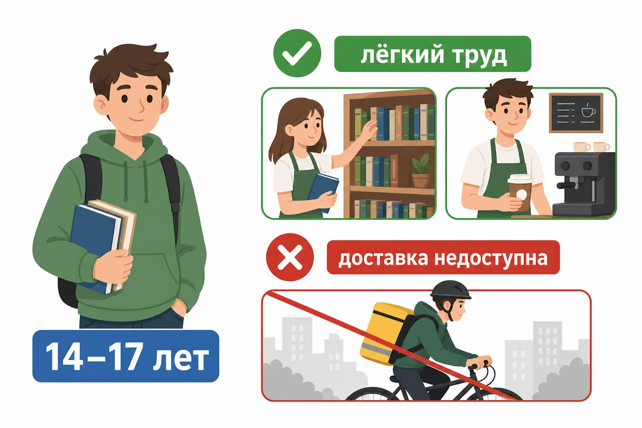 Трудоустройство несовершеннолетних — подросток 14–18 лет и запрещённые для него роли