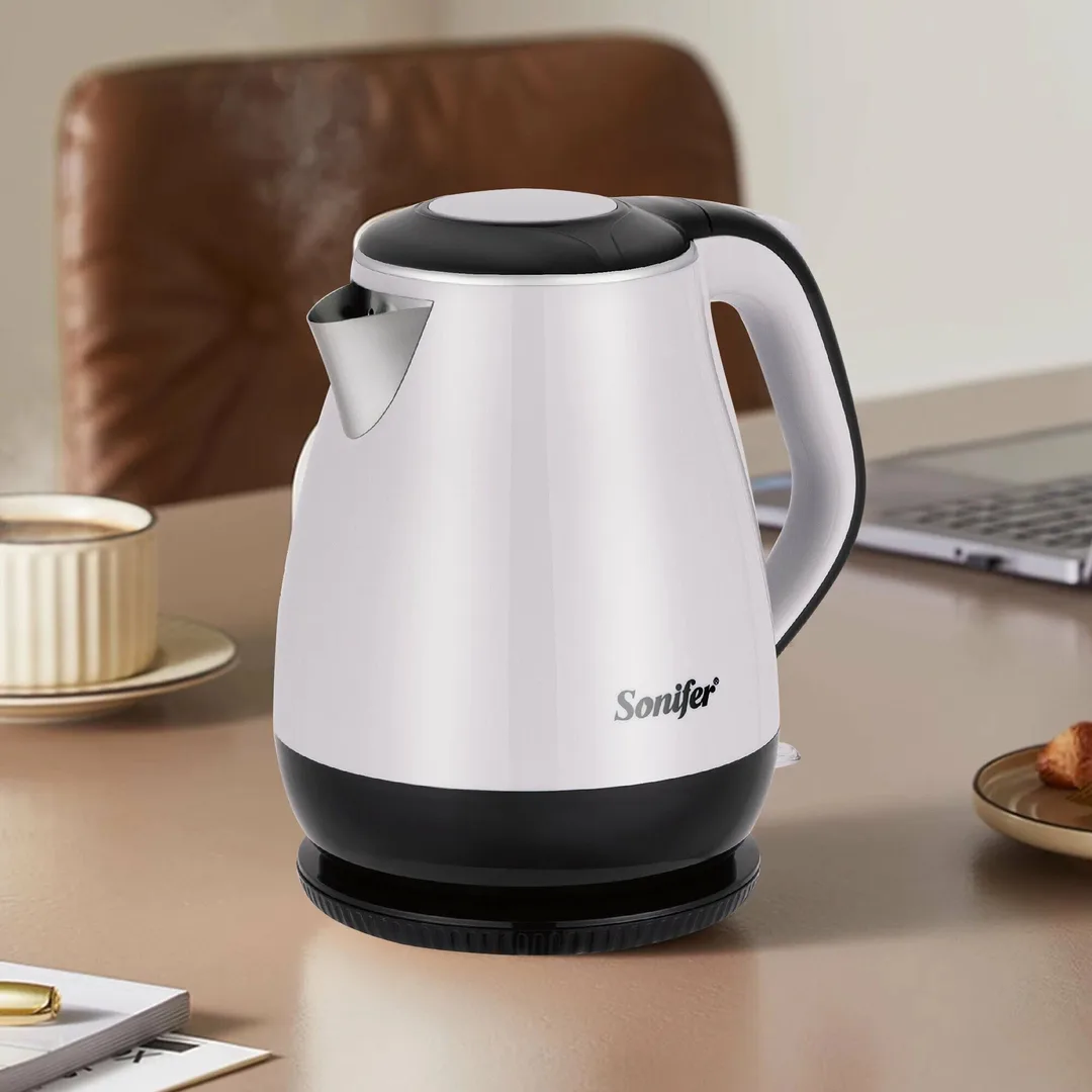 Электрический чайник Sonifer SF-2114, белый, 1,7 л, 1500 Вт, металлический корпус