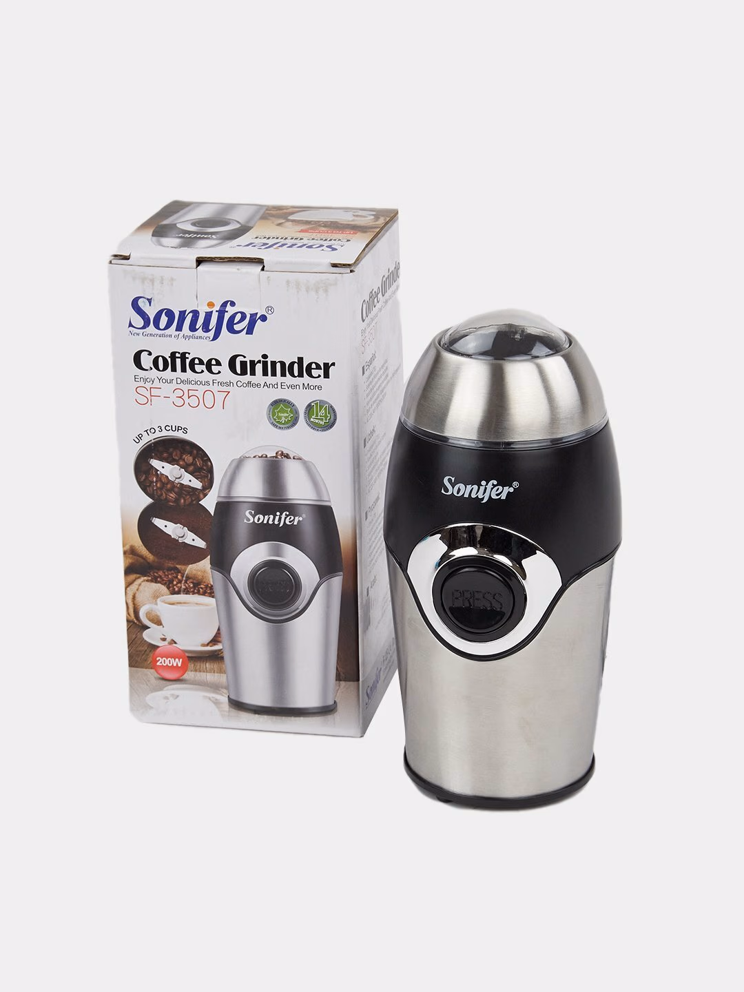 Kofe maydalagich Sonifer SF-3507, 280 Вт, 50 г, 3 степени помола, регулировка, импульсный режим - 3
