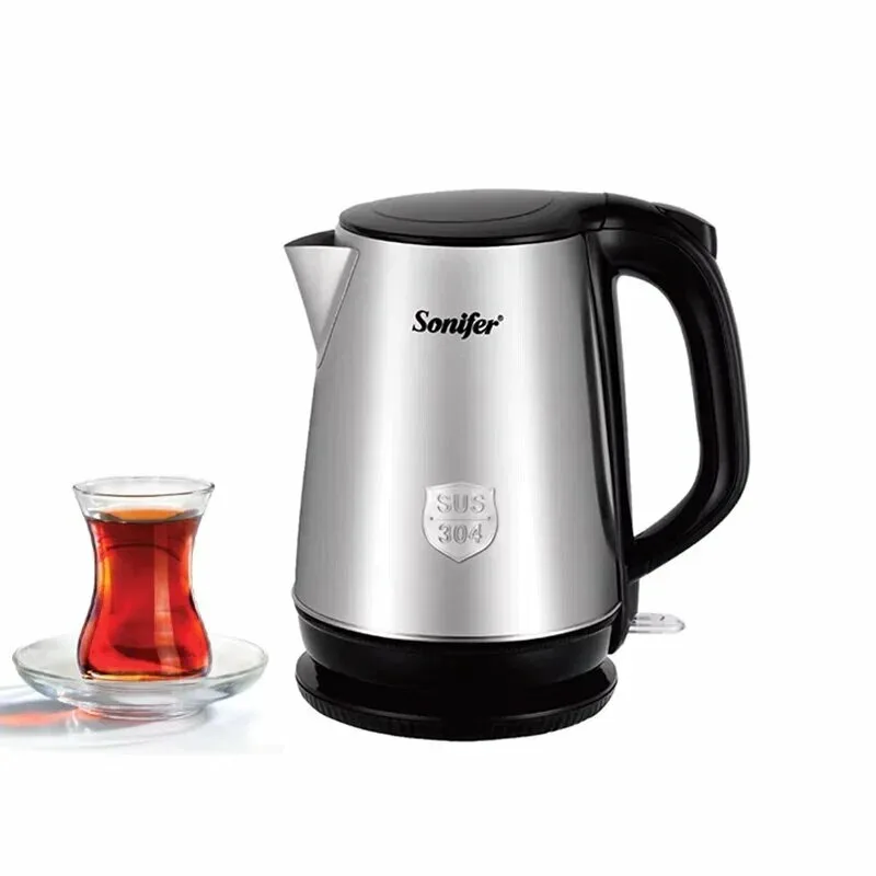 Электрический чайник Sonifer SF-2113, нержавеющая сталь, 1.7л, 1500 Вт, съемный фильтр