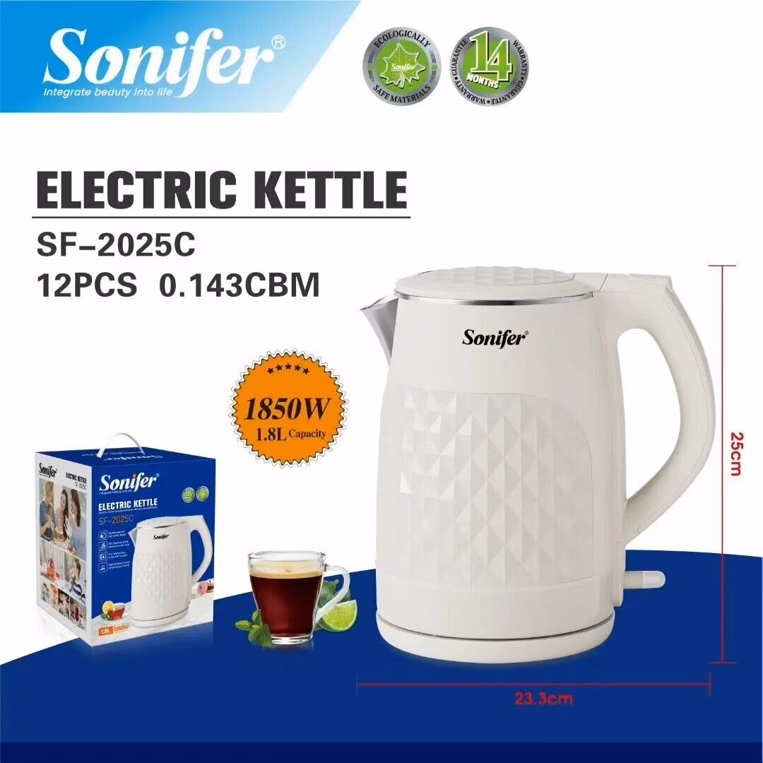 Elektr choynak Sonifer SF-2025C, металл/пластик, 1.8 л, блокировка без воды - 3
