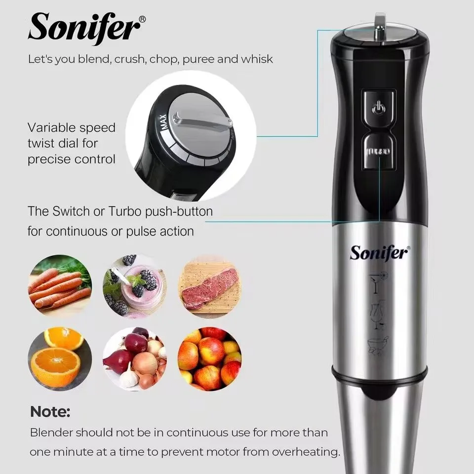 Blender Sonifer SF-8086, многофункциональный, мощность 800Вт, 10 в 1