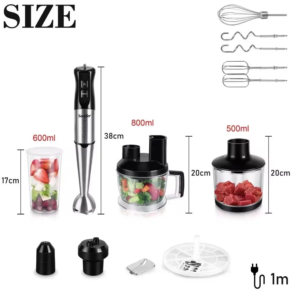 Blender Sonifer SF-8086, многофункциональный, мощность 800Вт, 10 в 1
