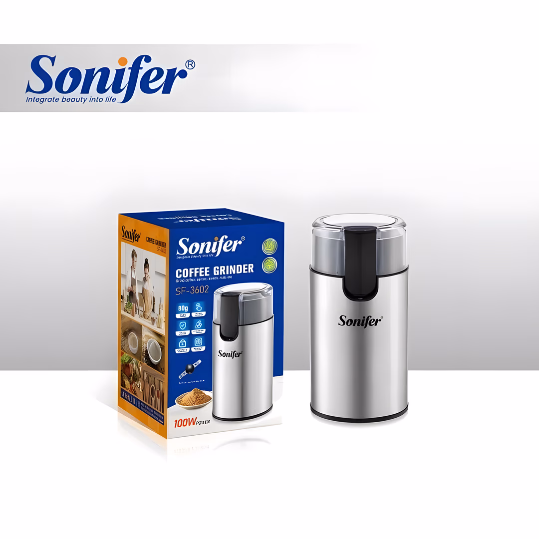 Kofe maydalagich Sonifer SF-3602, 100Вт, ротационный нож, серебристо-черная