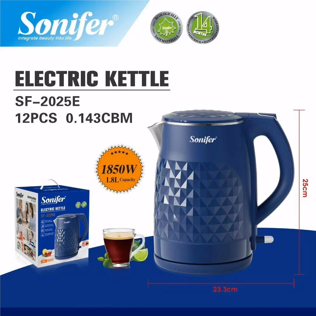 Elektr choynak Sonifer SF-2025E, металл/пластик, 1.8 л, блокировка без воды