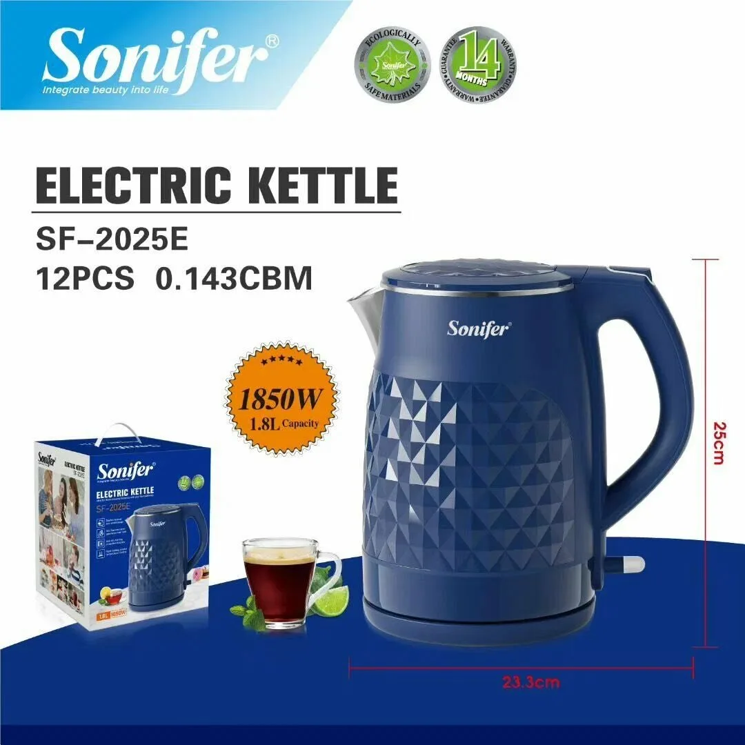 Elektr choynak Sonifer SF-2025E, металл/пластик, 1.8 л, блокировка без воды