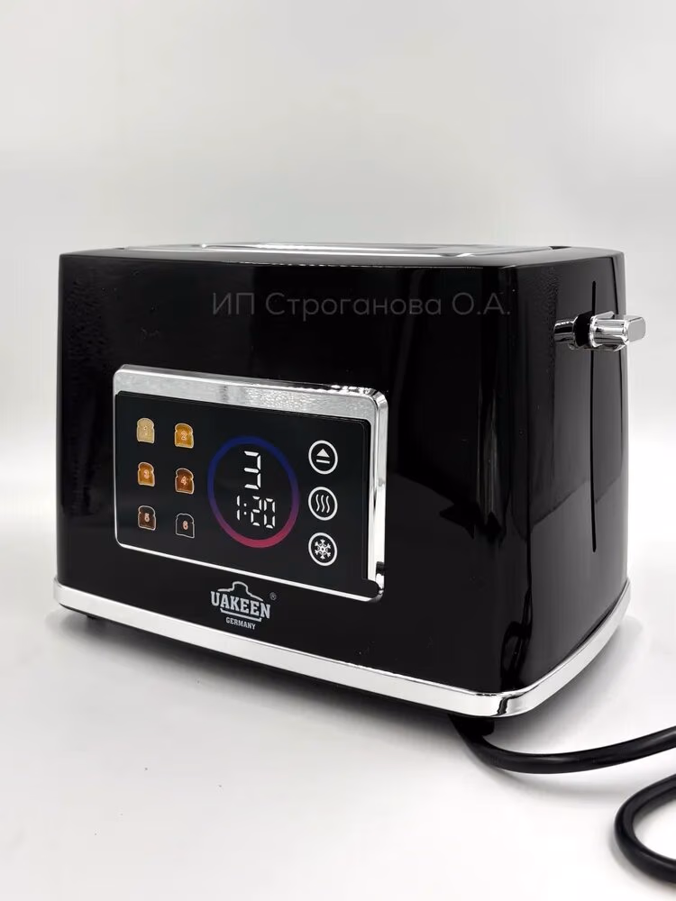 Toster Uakeen (Qora, Displeyli), non va buterbrod uchun, 1000W - 2