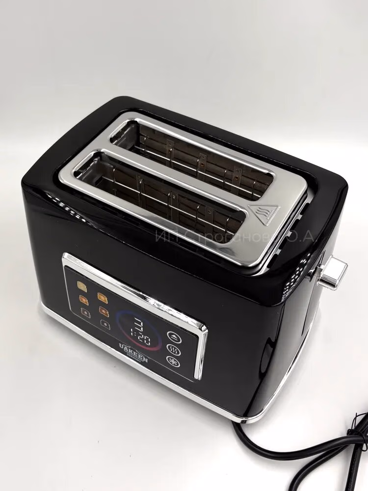 Toster Uakeen (Qora, Displeyli), non va buterbrod uchun, 1000W - 3