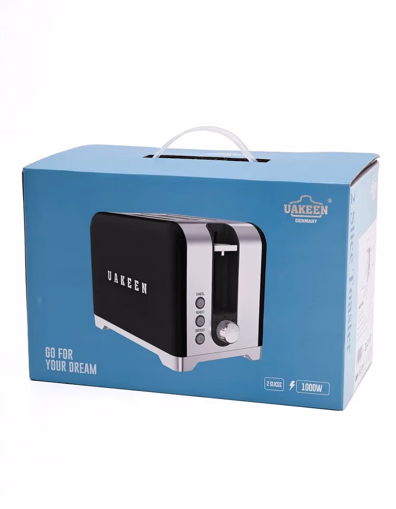 Toster Uakeen (Qora), non va buterbrod uchun, 1000W - 4