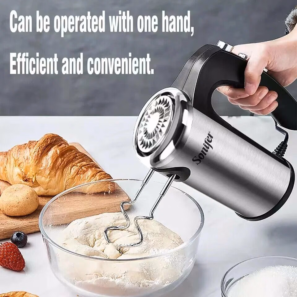 Qo'l mikseri Sonifer SF-7021, 300W, 5 скоростей, турборежим, импульсный режим, черный - 2