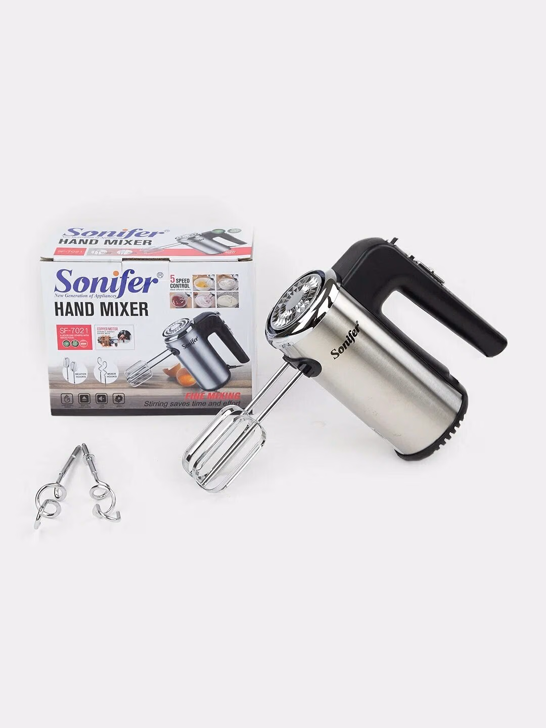 Qo'l mikseri Sonifer SF-7021, 300W, 5 скоростей, турборежим, импульсный режим, черный - 3