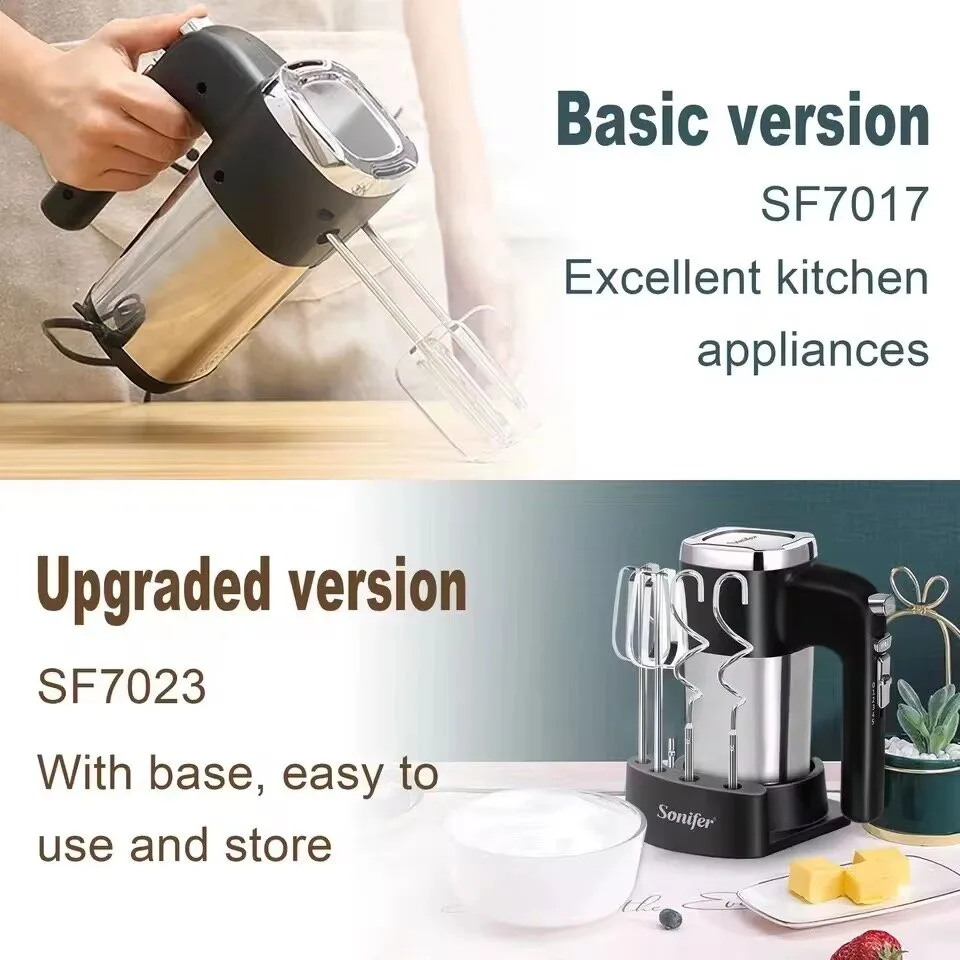 Qo'l mikseri Sonifer SF-7017, 5 скоростей, турбо-функция, мощность 500Вт