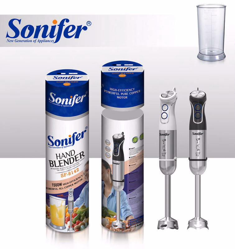 Blender Sonifer SF-8142, ручной, мощность 1500Вт, с мерным стаканом