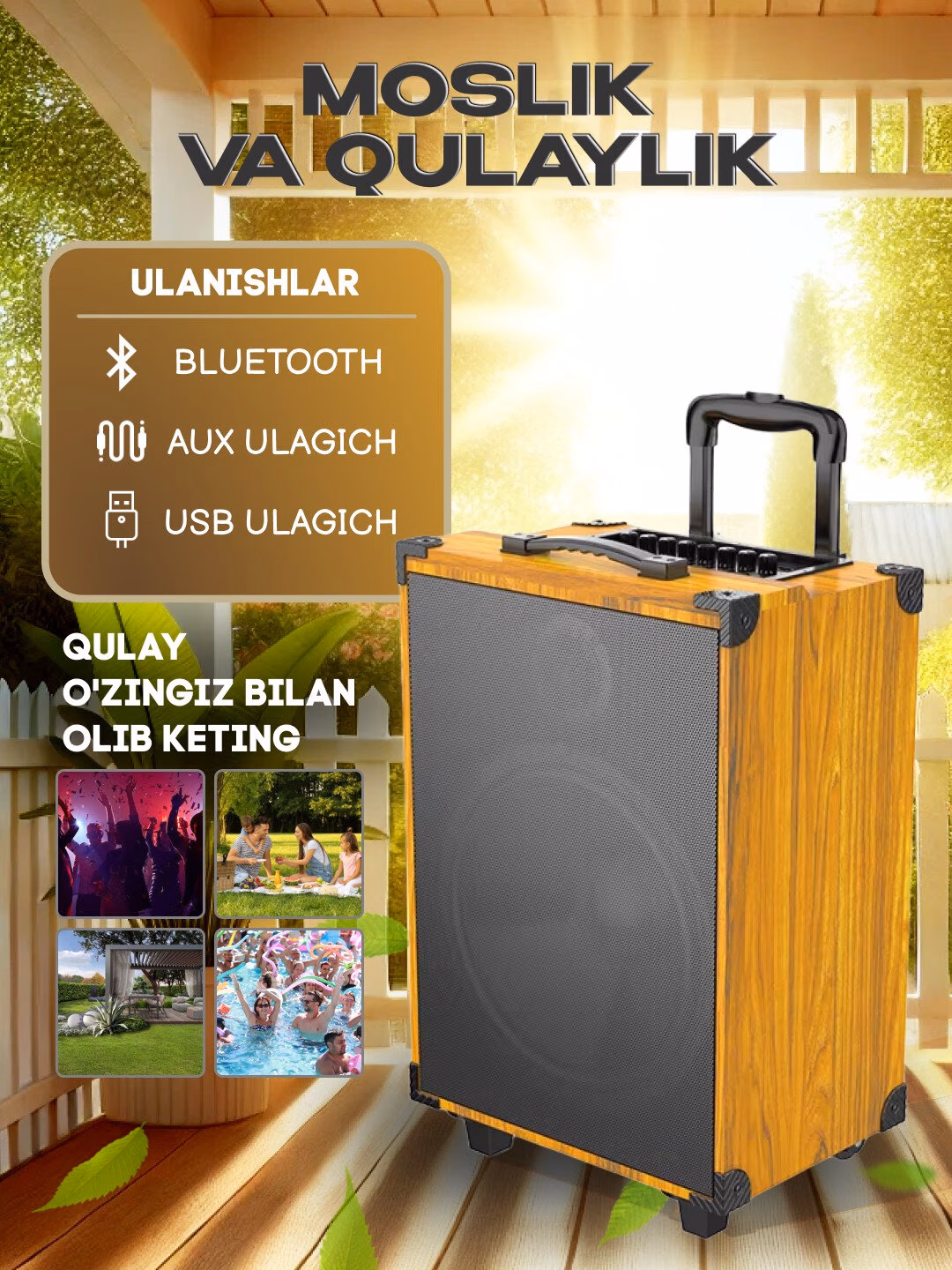 Portativ karaoke kalonka, simsiz kalonka с микрофоном Bluetooth, с пультом - 10