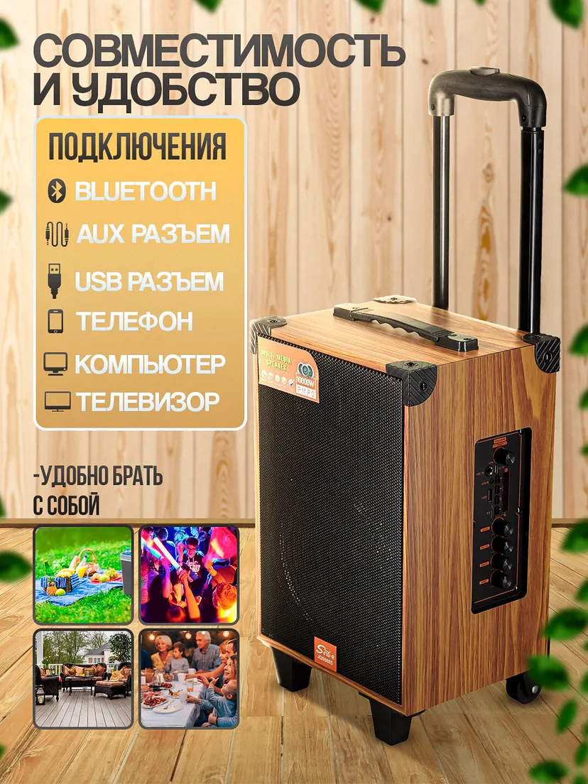 Портативная беспроводная Bluetooth колонка Sing-e CHAMADON 2, Черный