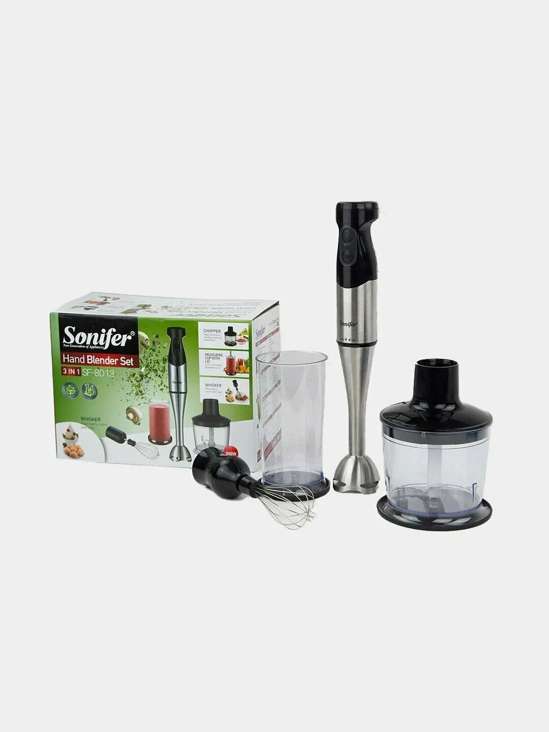Qo'l blenderi Sonifer SF-8013, мощность 600Вт, 2 скорости, защита от перегрева