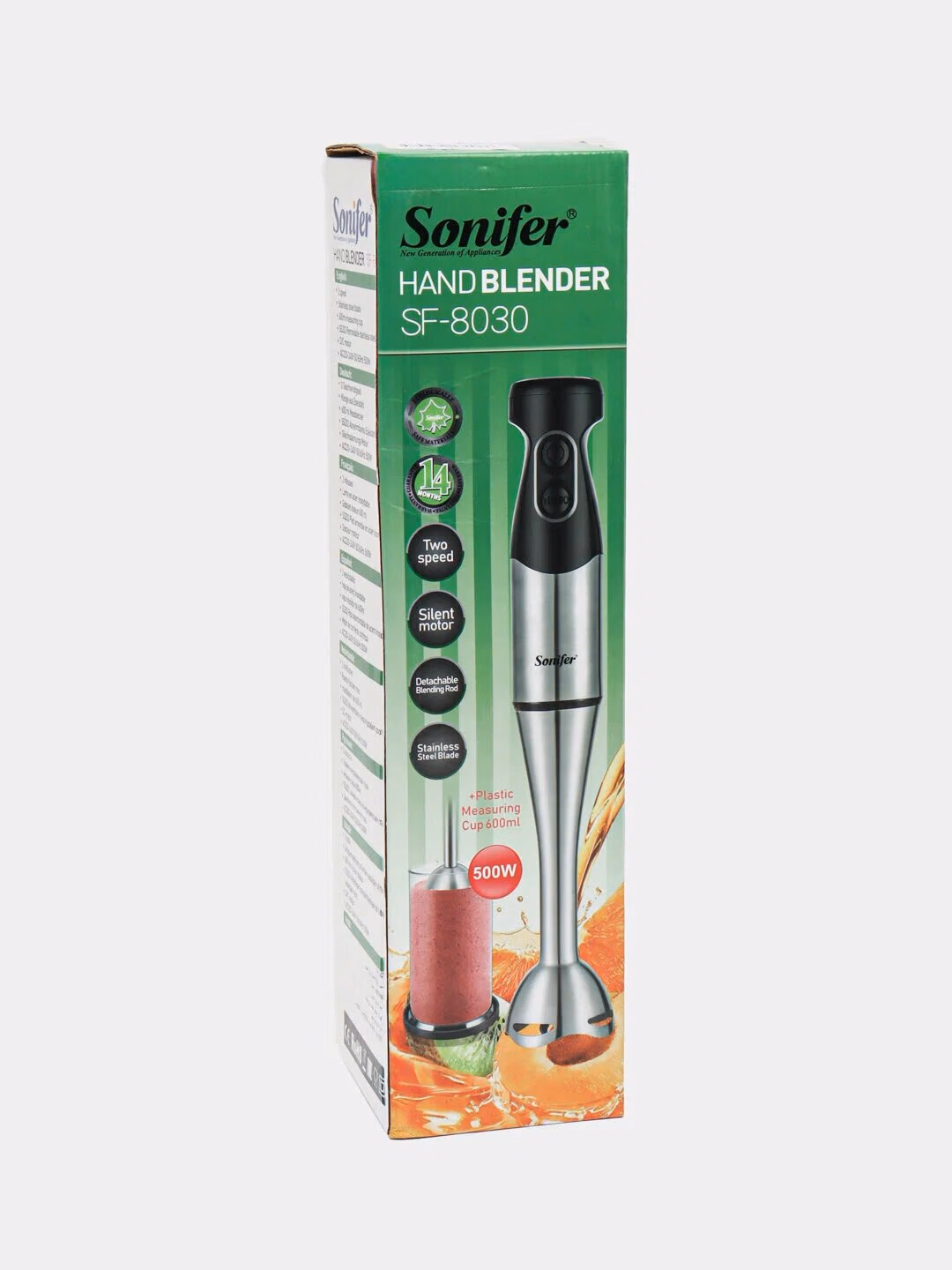 Qo'l blenderi Sonifer SF-8030, 0.6 л, 500 Вт турбо - 2